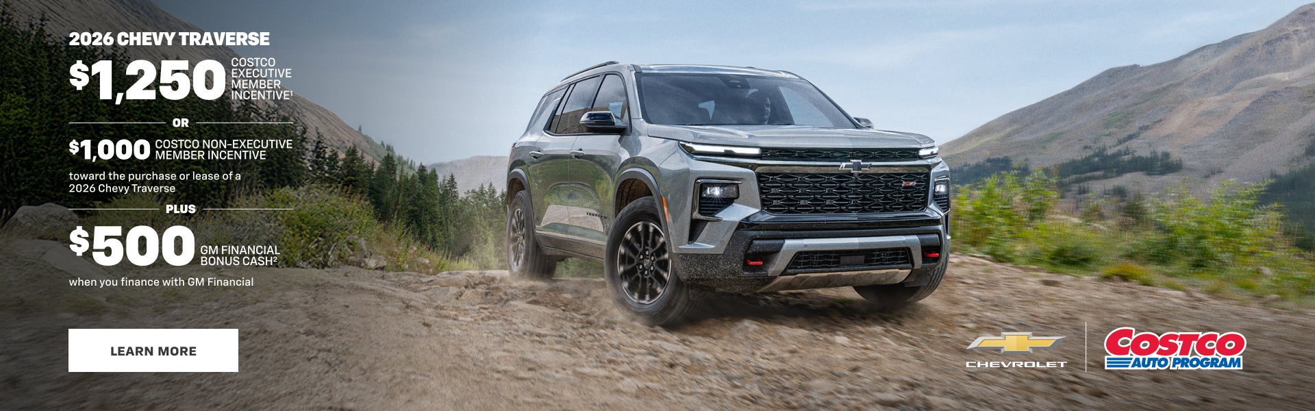 Chevy Traverse 2026. INCENTIVO DE 1250 $ PARA MIEMBROS EJECUTIVOS DE COSTCO O 1000 $ PARA MIEMBROS NO EJECUTIVOS DE COSTCO...